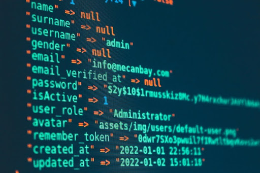 Text displayed on a computer monitor representing cybersecurity guidelines.