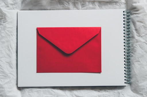 Red envelope symbolizing email marketing.