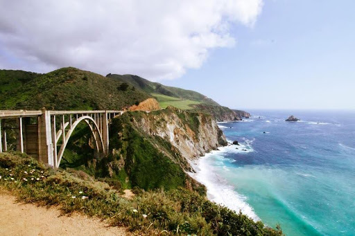 View of a scenic bridge along the Pacific Coast Highway