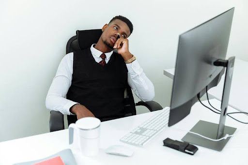 Man working on a computer at a desk