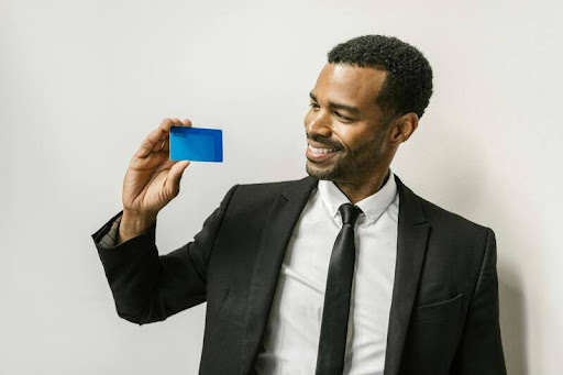 Man holding a credit card