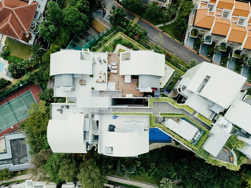 Aerial view of suburban houses during daytime